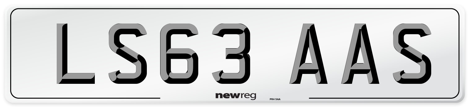 LS63 AAS Number Plate from New Reg